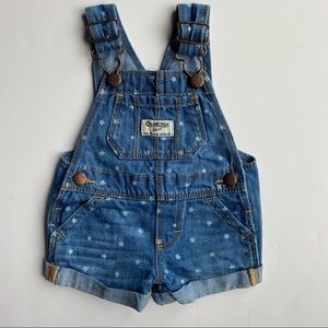 OshKosh B’Gosh Overalls Shorts size 3 Months Stars Baby Girls Shortalls B’Gosh